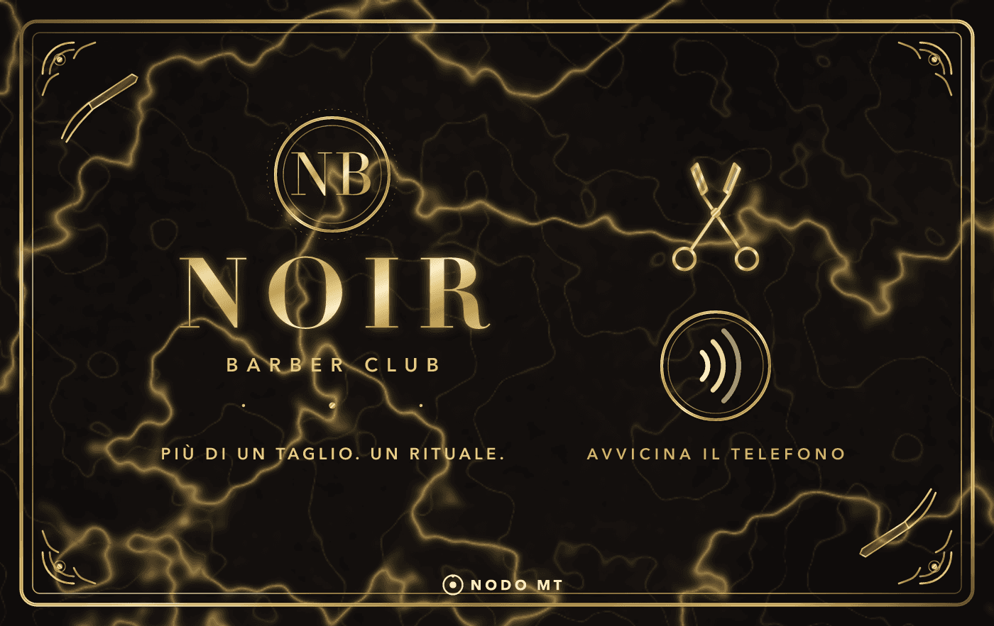 NOIR Barber Club, il NODO MT con la sua grafica