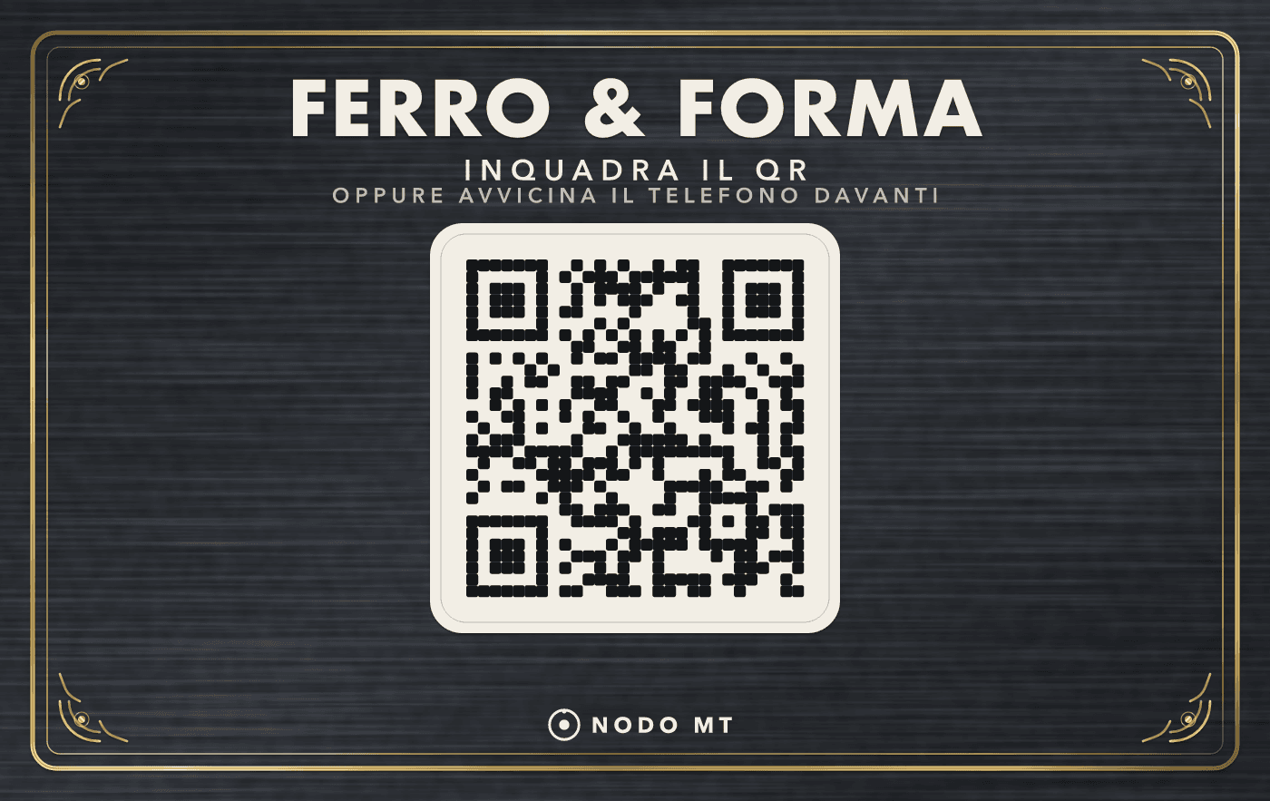 NODO MT Card, l'artwork di stampa, retro con il QR