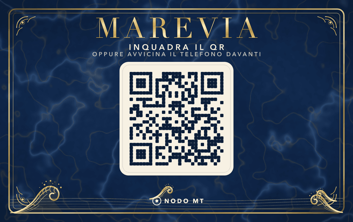 NODO MT Card, l'artwork di stampa, retro con il QR